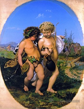 Jean Léon Gérôme œuvres - Bacchus ivre et Cupidon Orientalisme Grec Arabe Jean Léon Gérôme